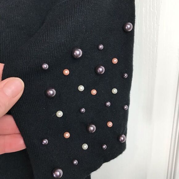 A New Day Black Pearl Sleeve Lightweight Sweater XS NWT - Picture 3 of 6